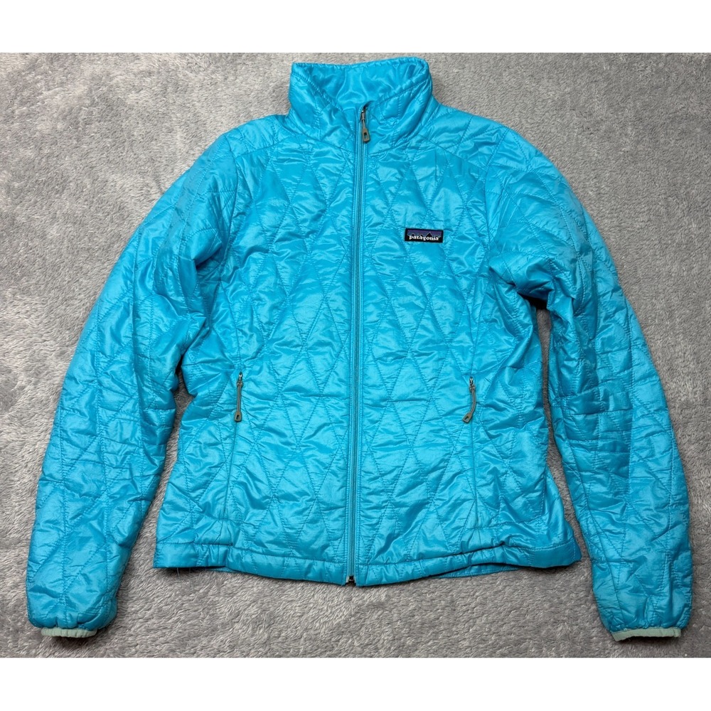 Patagonia Womens Nano Puff Jacket XS Turquoise Blue Quilted Full Zip 84215